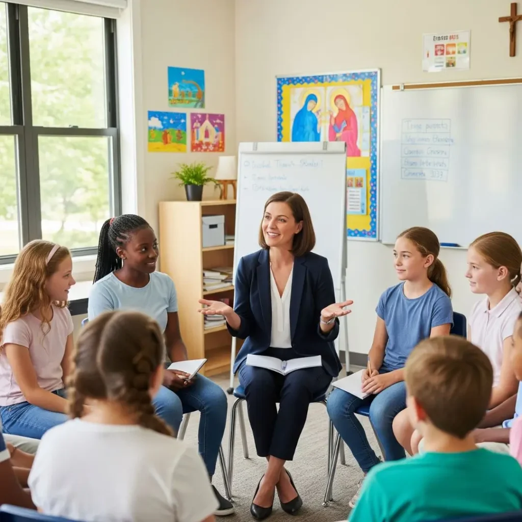 Catequista feliz em sua missão de ensinar a doutrina católica