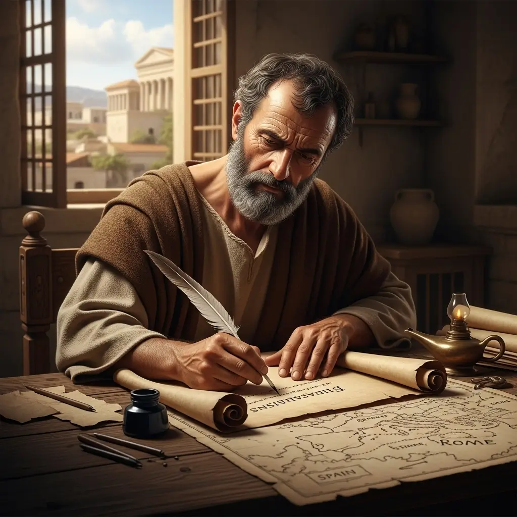 Paulo escrevendo carta aos romanos