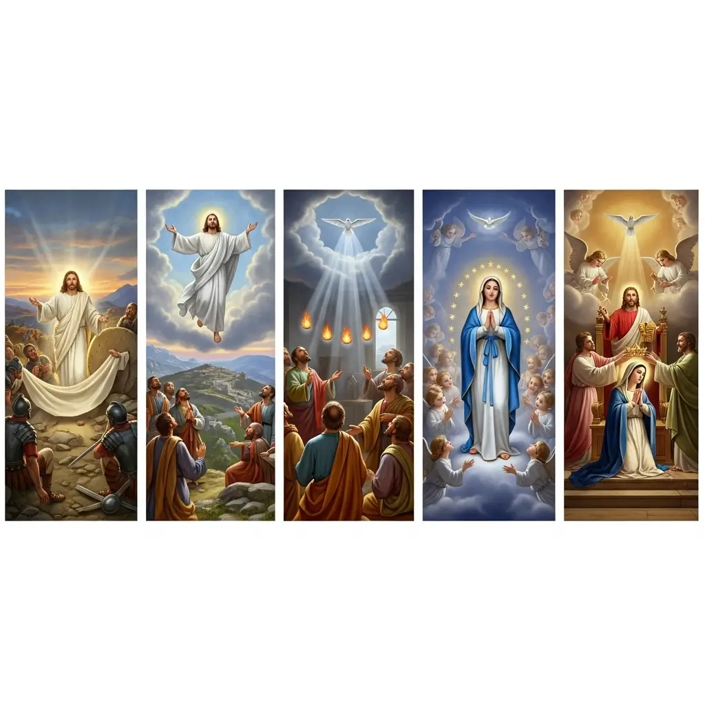 Representação dos 5 mistérios gloriosos